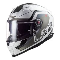 LS2 FF811 Vector II Metric Motorbike Helmet - White / Titanium / Silver
