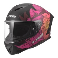 LS2 FF820 Rapid III Popppies Motorbike Helmet - Black / Pink
