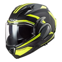 LS2 FF900 Valiant II REvo Flip Front Motorbike Helmet Matte Black/High Vis