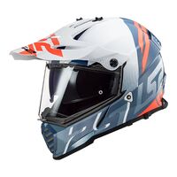 LS2 MX436 Pioneer Evo Evolve MX Motocross Helmet - White / Blue