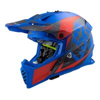 LS2 MX437 Fast Evo Alpha MX Motocross Off Road Helmet - Matte Blue / Red