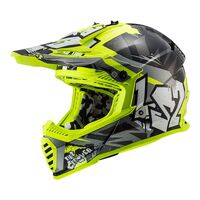 LS2 MX437J Fast Evo Crusher Mini Juinior Motorbike Helmet - Black / Grey / High-Vis