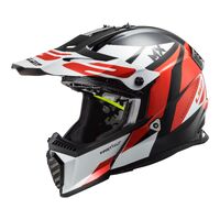 LS2 MX437J Fast Evo Striker Mini Junior Motorbike Helmet - Black / Grey / High-Vis