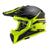 LS2 MX437 Fast Evo Roar MX Motocross Off Road Helmet - Black / High-Vis Yellow