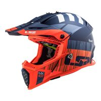 LS2 MX437 Fast Evo Xcode MX Motocross Off Road Helmet - Matte Blue / Orange