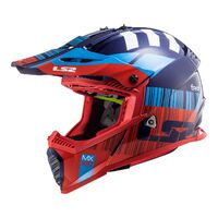 LS2 MX437 Fast Evo Xcode MX Motocross Off Road Helmet - Red / Blue
