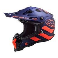 LS2 MX700 Subverter Evo Cargo Motocross Helmet - Matte Blue / Fluro Orange