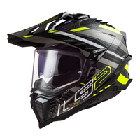 LS2 MX701 Explorer Carbon Edge Helmet - Black / High-Vis Yellow 