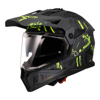LS2 MX702 Pioneer II MX Helmet - Crazy Black/Grey/Yellow
