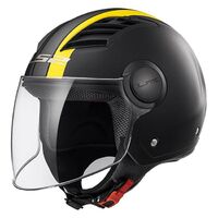 LS2 OF562 Airflow-L Open Face Metropolis Motorbike - Matte Black / Yellow