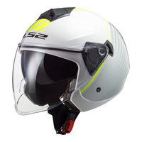 LS2 OF573 Twister II Luna Helmet - White / Silver 