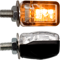 Micro Tombstone LED Ind 6mm Stem Black (Pair)