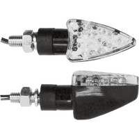 Micro A/Head LED Ind Clear Lens Black (Pair)
