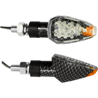 Mini LED Ind Carbon Look Orange Tip (Pair)