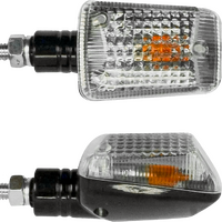 Universal Small Indicator Clear Lens Blk (Pair)