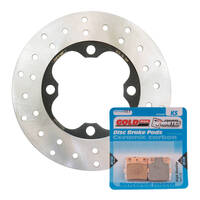 Front Brake Disc Rotor & Pad Kit for 2009-2013 Honda TRX420FA IRS 4WD Rancher