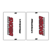 DRC Motion Front fork Outer Decals- Showa - Clear/Red/Black
