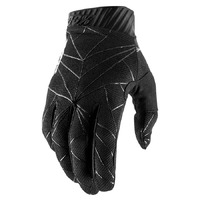 100% Ridefit Black/White Motorbike Gloves