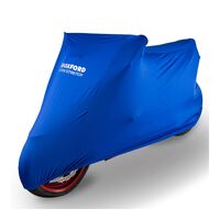 Oxford Blue Indoor Protex Stretch Motorbike Cover - Medium
