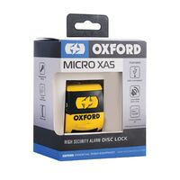 Oxford Micro Scooter Motorbike XA5 Alarm Disc Lock - Yellow