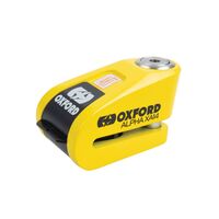 Oxford Alpha XA14 Alarm Disc Lock - Yellow / Black