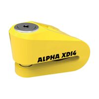 Oxford Alpha XD14 Stainless Disc Lock (14mm Pin) - Yellow