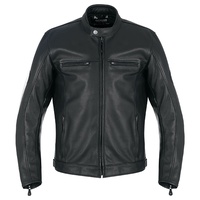Oxford Walton Black Leather Motorbike Jacket with CE Protection