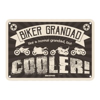 Oxford Garage Metal Sign: "Biker Grandad  Like a Normal Grandad  But Cooler"