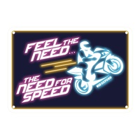 Oxford Garage Metal Sign: "Feel the Need  The Need for Speed"