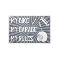 Motorbike Garage Metal Sign - My Rules