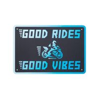 Motorbike Garage Metal Sign - Good Vibes