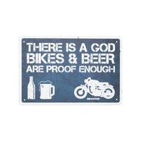 Motorbike Garage Metal Sign - There is a God