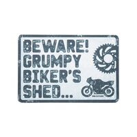 Motorbike Garage Metal Sign - Beware
