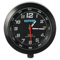 Oxford AnaClock Motorbike Analogue Clock with Bracket - Black Case / Black Face