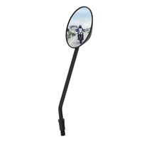 Motorbike Black Round Mirror - Left or Right, M10x1.25