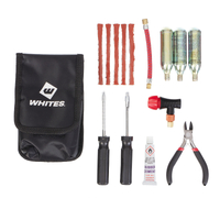 Moto Tyre Compact Puncture Repair Kit - Seals, CO2, Tools, Glue, Bag
