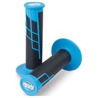 Protaper Clamp-On Half Waffle Grips Pair - Neon Blue / Black