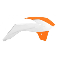 Rtech Orange/White Radiator Shrouds for 2013-2017 KTM 85 SX 