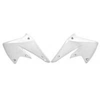 Rtech White Radiator Shrouds for 2004-2005 Kawasaki KX250F 