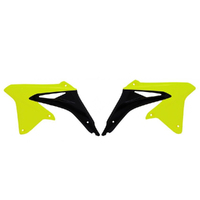 Rtech Neon Yellow/Black Radiator Shrouds for 2009-2021 Suzuki RMZ450 