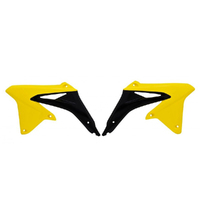 Rtech Yellow/Black Radiator Shrouds for 2009-2021 Suzuki RMZ450 