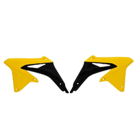 Rtech Yellow/Black Radiator Shrouds for 2010-2018 Suzuki RMZ250 