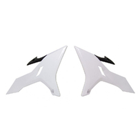 Rtech Revolution Black/White Radiator Shrouds for 2015-2021 Yamaha YZ125 