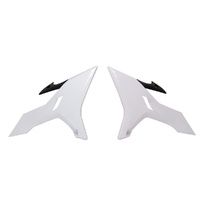 Rtech Revolution White/Black Radiator Shrouds for 2016-2021 Yamaha WR250 