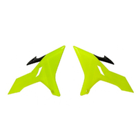 Rtech Revolution Neon Yellow/Black Radiator Shrouds for 2002-2014 Yamaha YZ250 