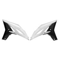 Rtech White/Black Radiator Shrouds for 2012-2015 Yamaha WR450F 