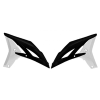 Rtech Black/White Radiator Shrouds for 2010-2013 Yamaha YZ250F 