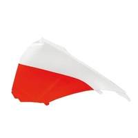 Rtech White/Neon Orange Left Airbox Side Panel for 2014 KTM 350 EXCF 