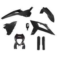 Rtech Black Plastic Kit with Headlight Surround & Fork Protectors for 2021-2022 Beta RR250 