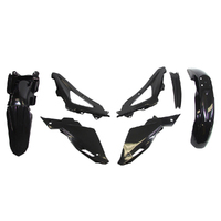 Rtech Black Plastic Kit for 2009-2013 Husqvarna WR125 